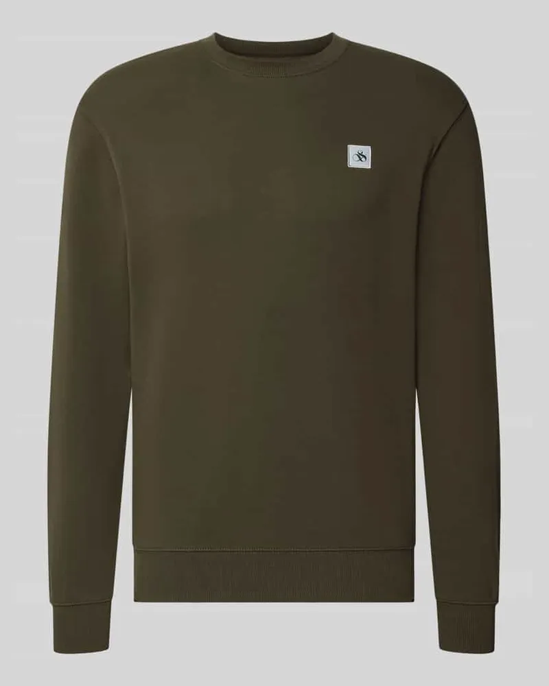 Scotch&Soda Sweatshirt mit Label-Patch Dunkelgruen