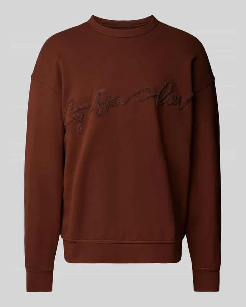 G-STAR RAW Sweatshirt mit Label-Stitching Rostrot