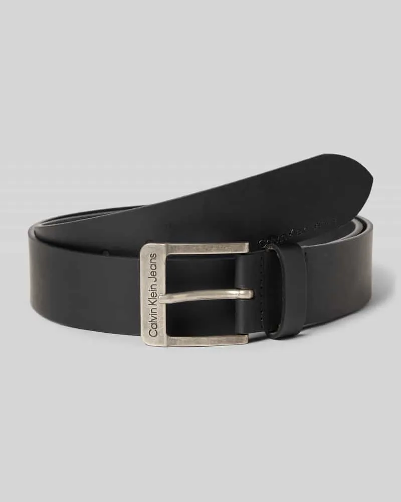 Calvin Klein Gürtel aus echtem Büffelleder mit Logo-Prägung Black