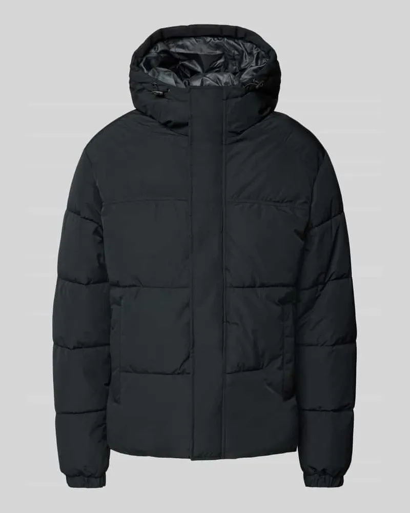 Jack & Jones Steppjacke mit Kapuze Modell 'BRADLEY Black