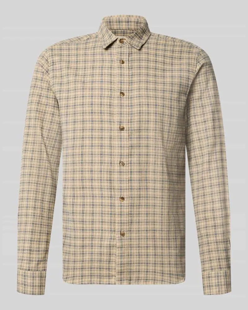 Only & Sons Slim Fit Freizeithemd aus reiner Baumwolle Modell 'GUDMUND Hellbraun
