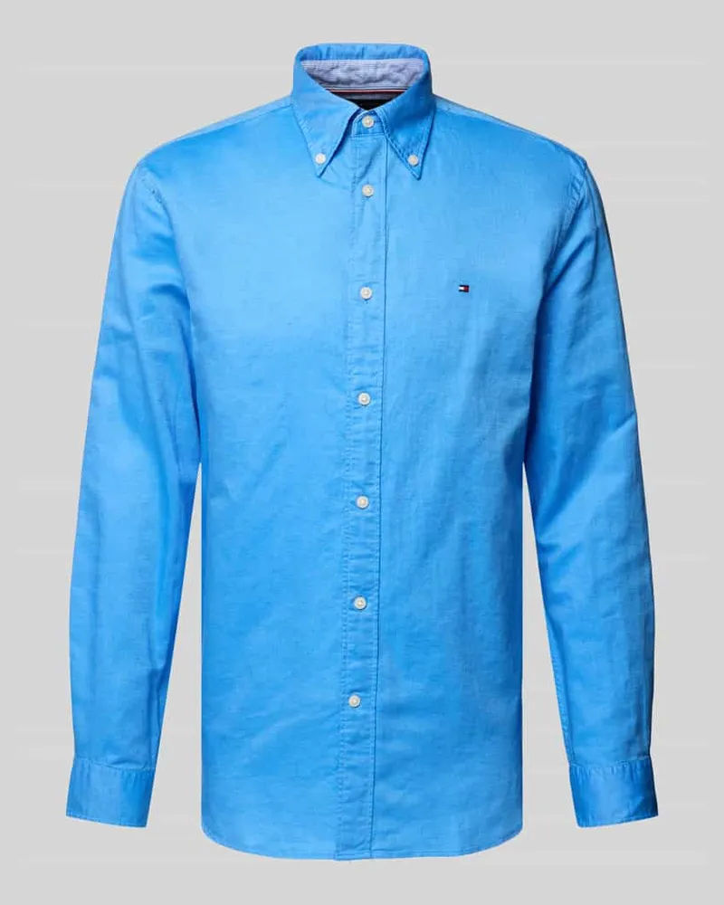 Tommy Hilfiger Regular Fit Freizeithemd aus Baumwoll-Leinen-Mix 