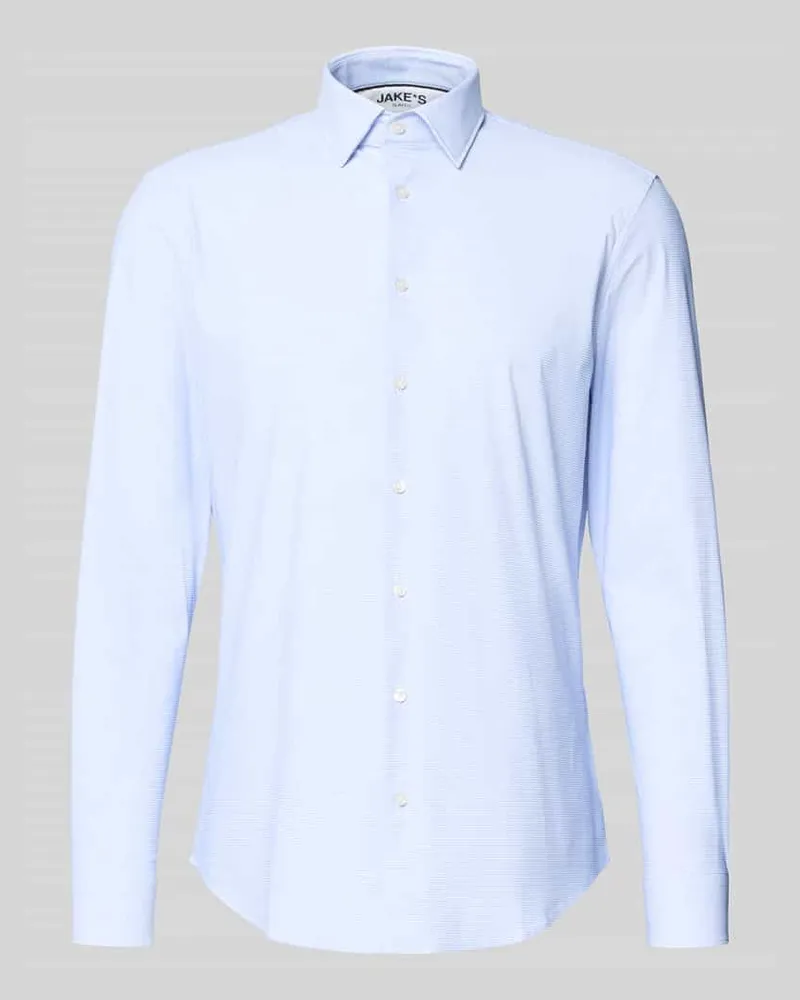 JAKE*S Slim Fit Business-Hemd mit Kentkragen Bleu