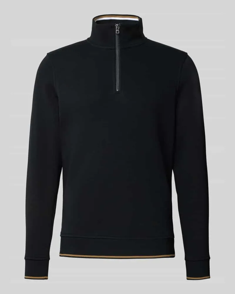 Christian Berg Regular Fit Troyer mit elastischen Abschlüssen Black