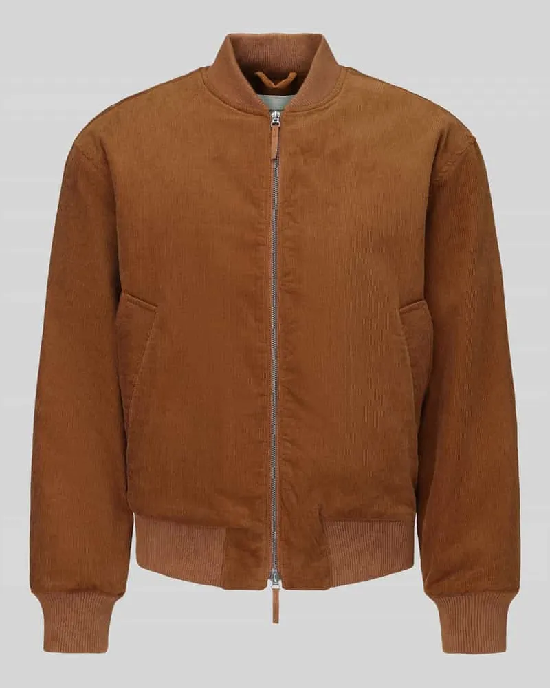 Selected Bomberjacke mit Cordstruktur aus reiner Baumwolle Camel