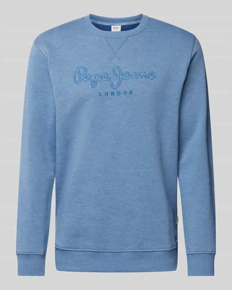 Pepe Jeans Sweatshirt mit Label-Stitching Modell 'Nouvel Blau