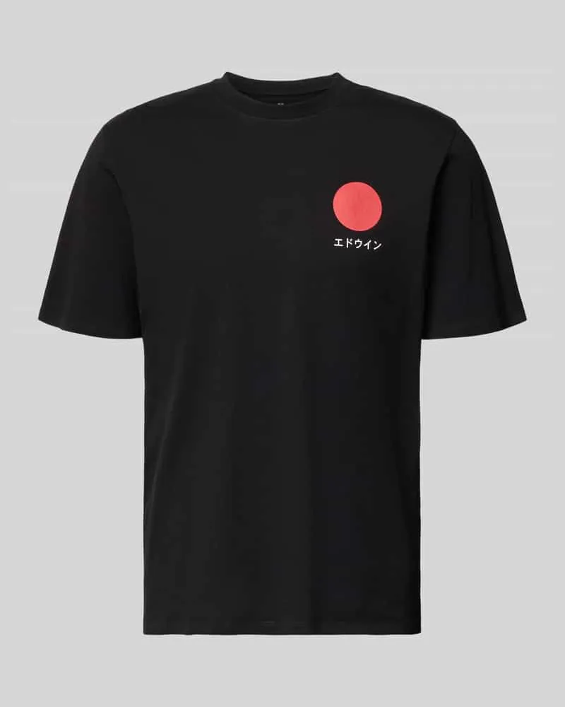Edwin Jeans T-Shirt aus reiner Baumwolle Modell 'JAPANESE SUN Black