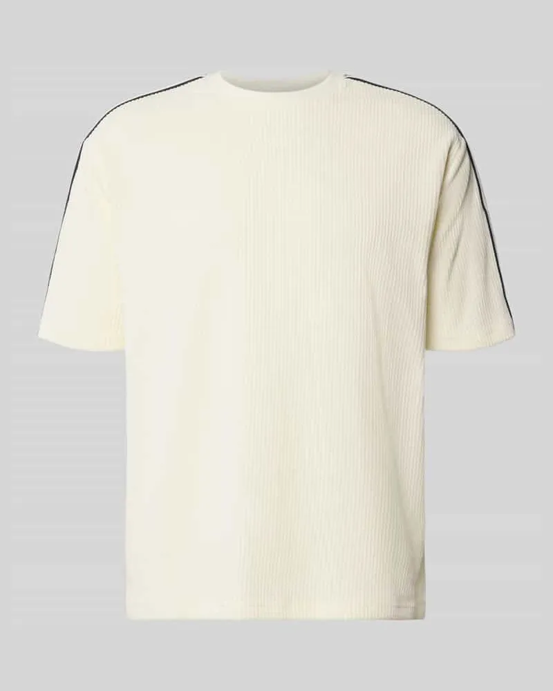 McNeal T-Shirt mit Strukturmuster und Rundhalsausschnitt Sand