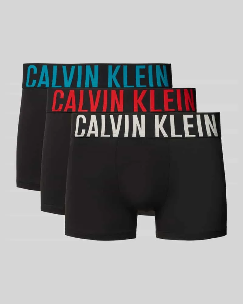 Calvin Klein Trunks aus Baumwoll-Mix mit Label-Schriftzug Black
