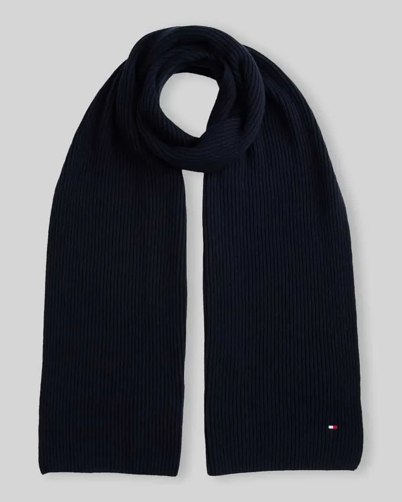 Tommy Hilfiger Schal mit Logo-Detail aus Kaschmir Marine