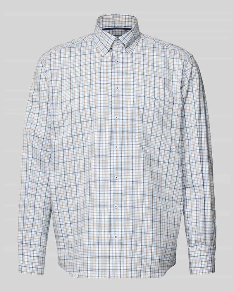 Eterna Comfort Fit Business-Hemd aus Baumwolle mit Kentkragen Bleu