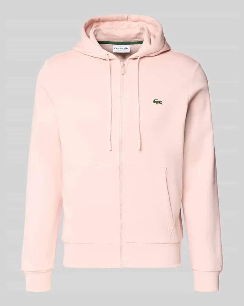 Lacoste Regular Fit Sweatjacke aus Baumwoll-Mix Rosa