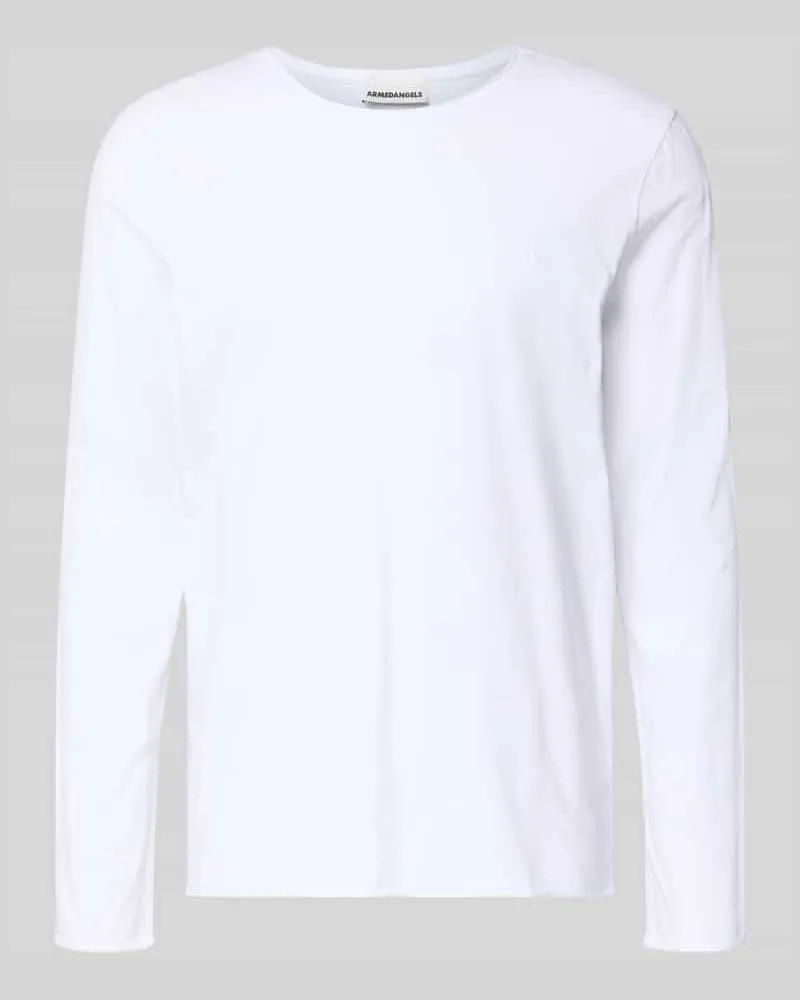 Armedangels Regular Fit Langarmshirt aus reiner Bio-Baumwolle Modell 'JAAMES Weiss