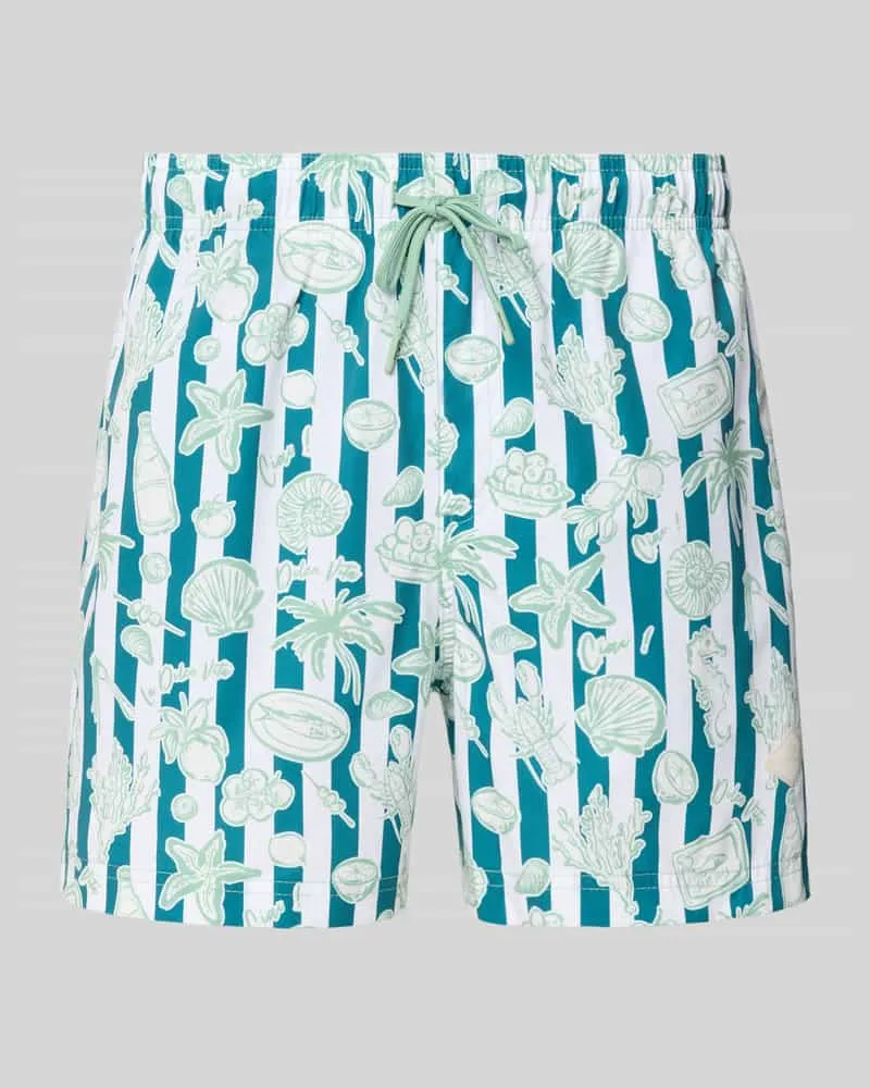 Jack & Jones Badehose im Allover-Look Modell 'MAUI VIBES NOVELTY Mint