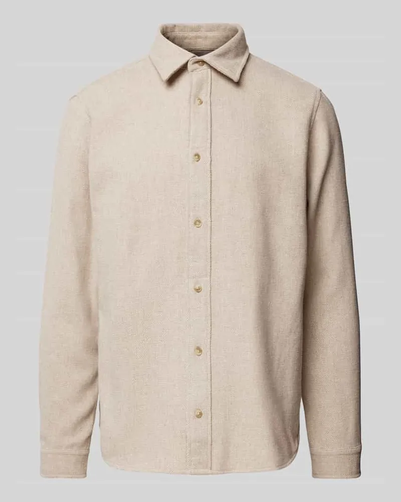 Jack & Jones Freizeithemd mit Kentkragen Modell 'REGENT Offwhite