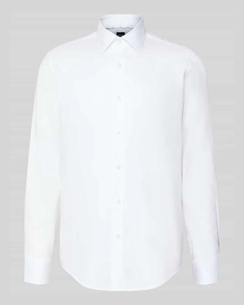 HUGO BOSS Regular Fit Businesshemd aus Baumwoll-Mix Modell 'JOE Weiss