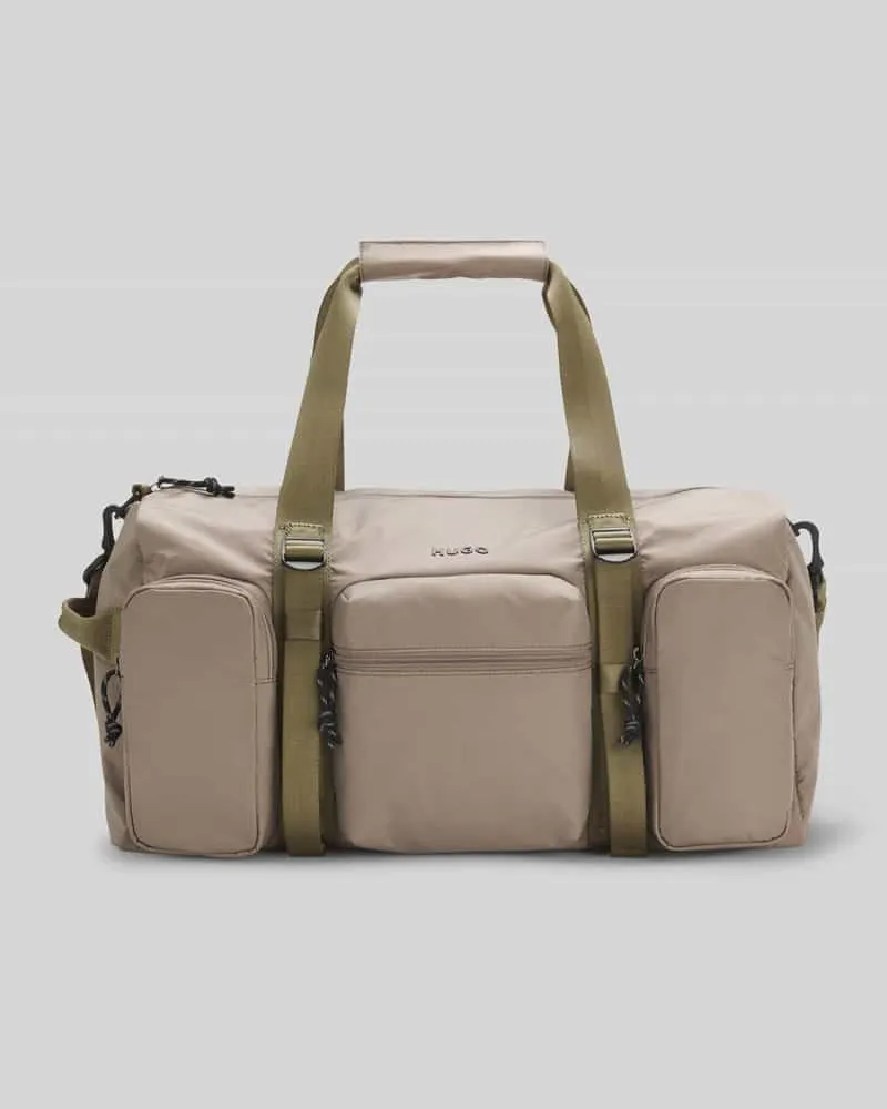 HUGO BOSS Weekender mit Reißverschlusstaschen Modell 'EVERETT Sand