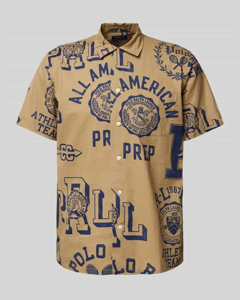 Ralph Lauren Classic Fit Freizeithemd aus Baumwoll-Leinen-Mix Modell 'RUSTIC PLAINWEAVE Sand