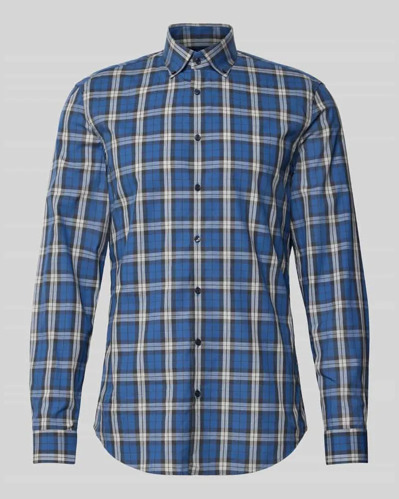 JAKE*S Slim Fit Business Hemd aus Baumwolle Marine