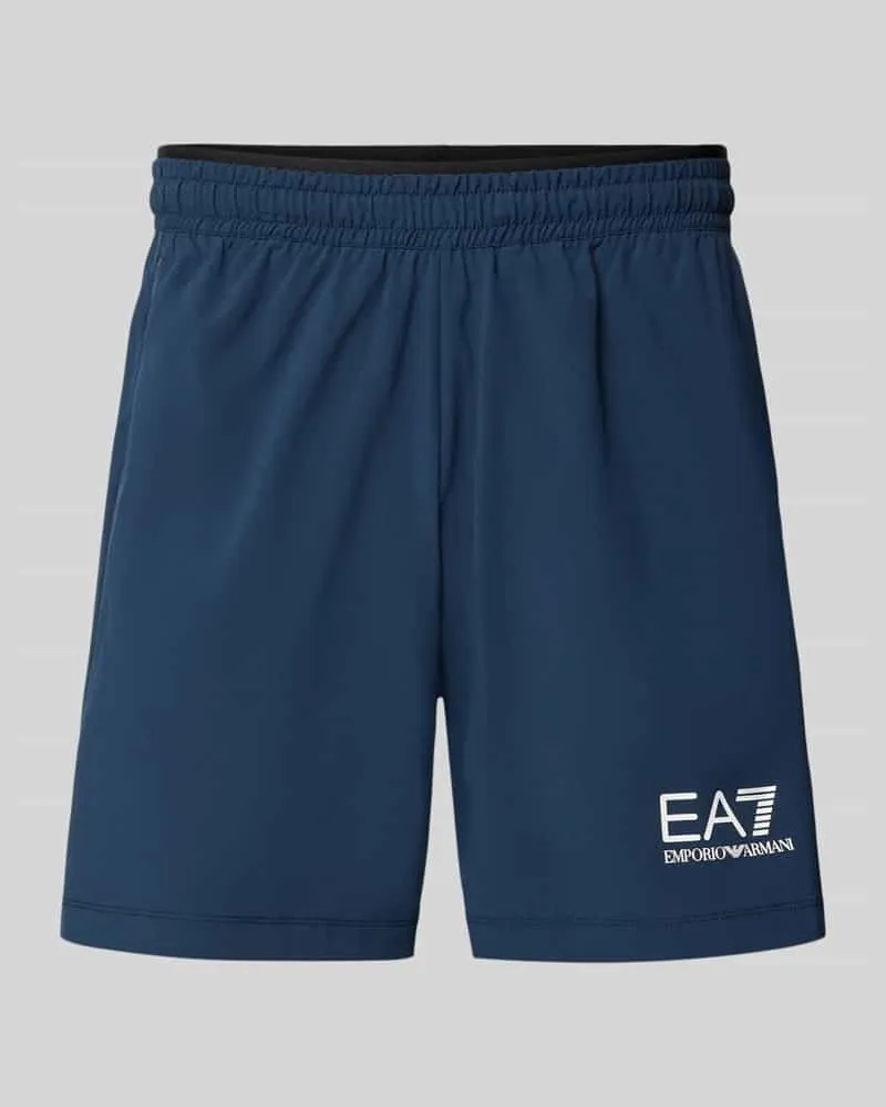 EA7 Shorts mit Logo und elastischem Bund Dunkelblau