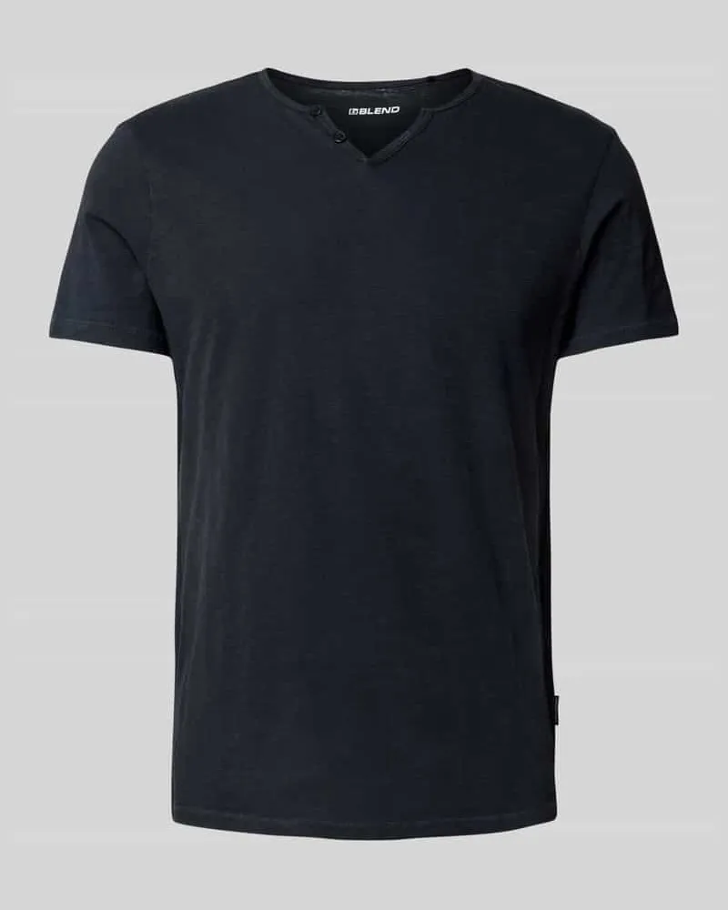 Blend T-Shirt mit Serafino-Ausschnitt Black