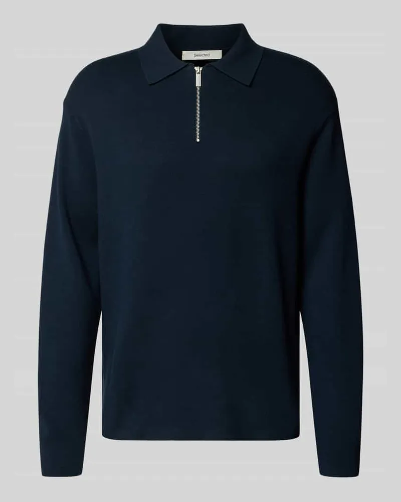 Selected Homme Relaxed Fit Strickpullover aus Viskose-Mix Modell 'TELLER Blau