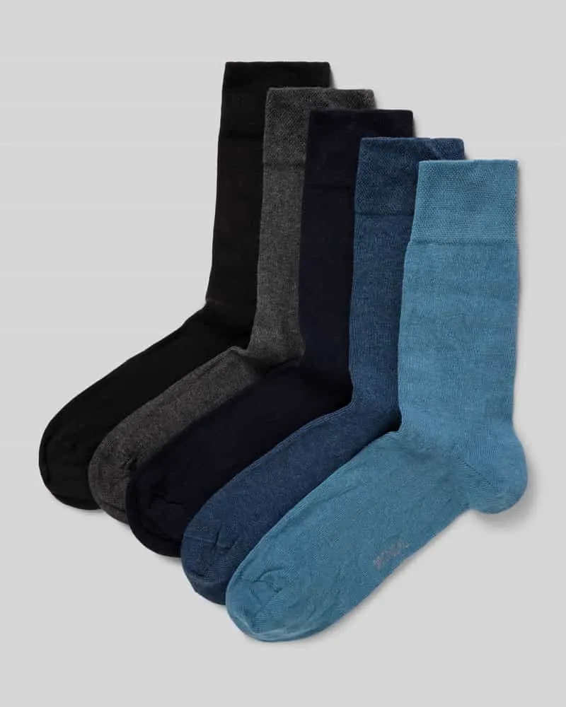 McNeal Socken mit geripptem Abschluss im 5er-Pack Jeansblau