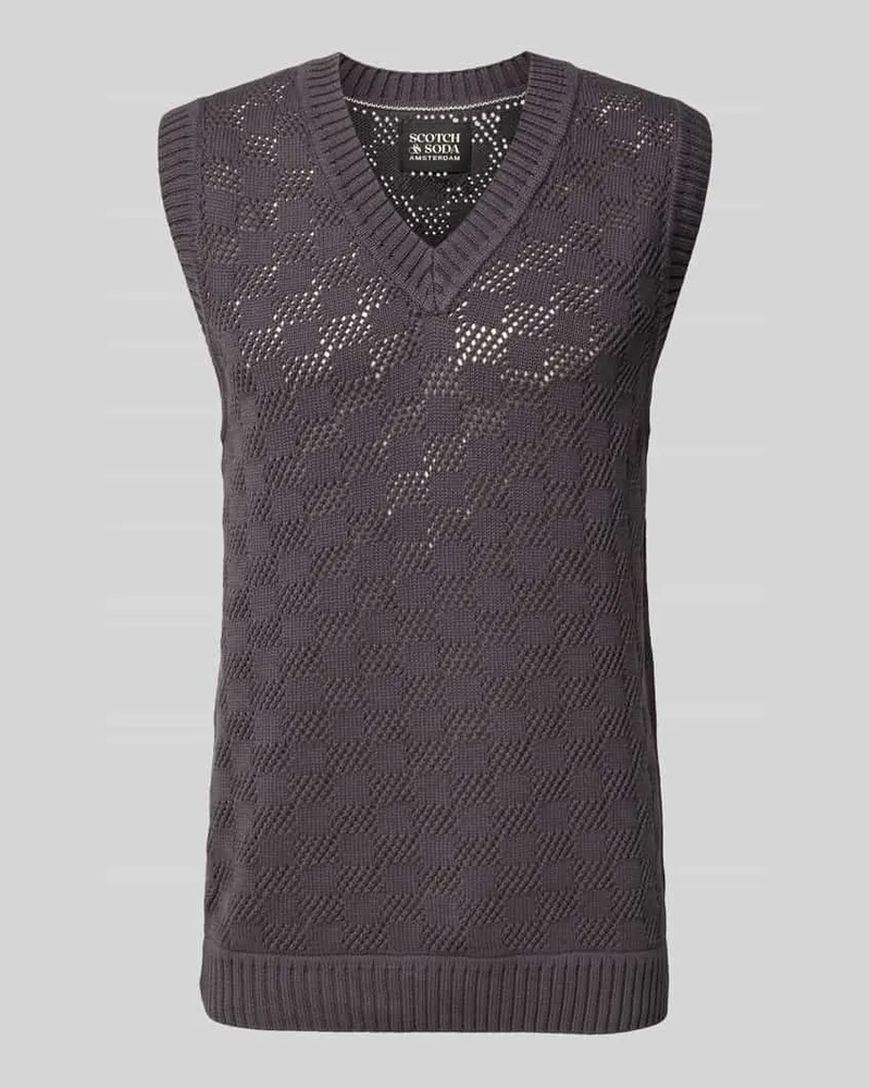 Scotch&Soda Pullunder mit gerippten Abschlüssen Black