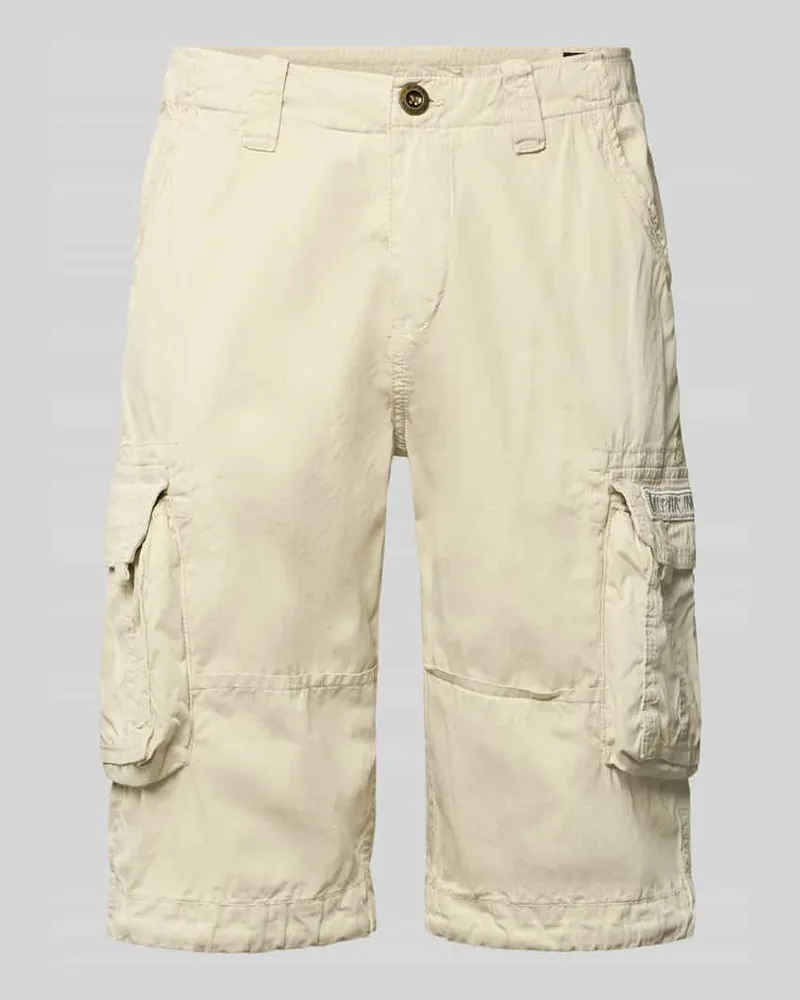 Alpha Industries Bermudas mit Pattentaschen und Logo-Stitching Offwhite
