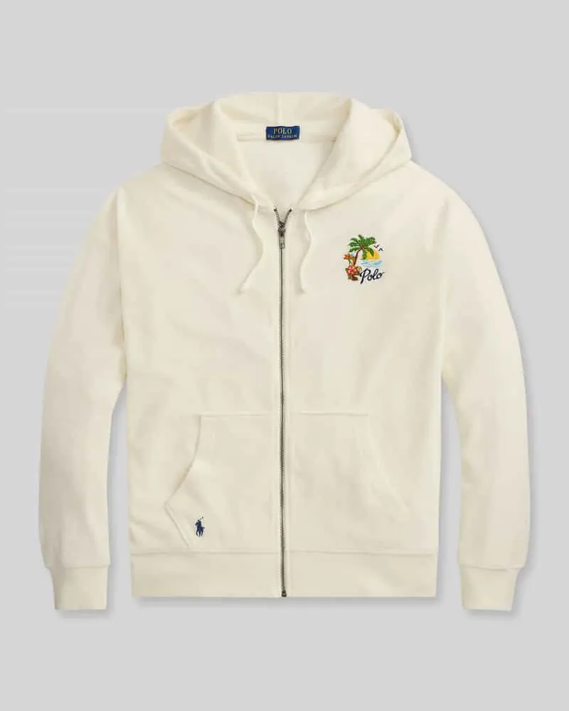 Ralph Lauren Regular Fit Sweatjacke aus Baumwoll-Mix mit Rücken-Print Weiss