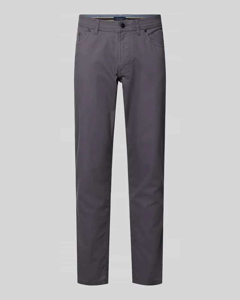 Christian Berg Straight Fit Hose mit Strukturmuster Dunkelgrau