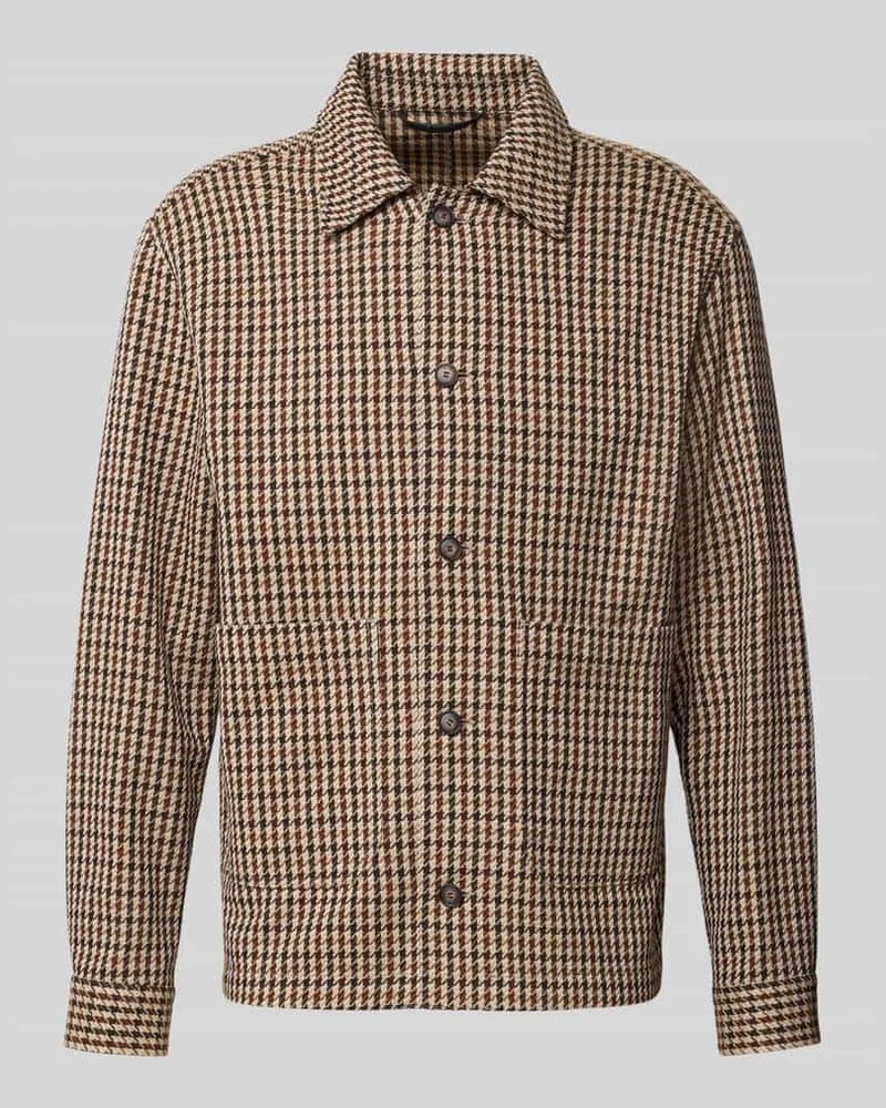 HUGO BOSS Relaxed Fit Overshirt aus Schurwoll-Baumwoll-Mix Modell 'C-Carper-OS-2pp-264 Beige