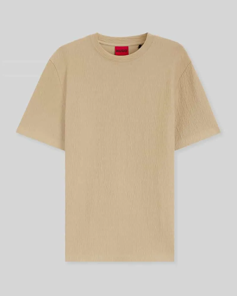 HUGO BOSS Regular Fit T-Shirt aus Baumwoll-Mix Beige