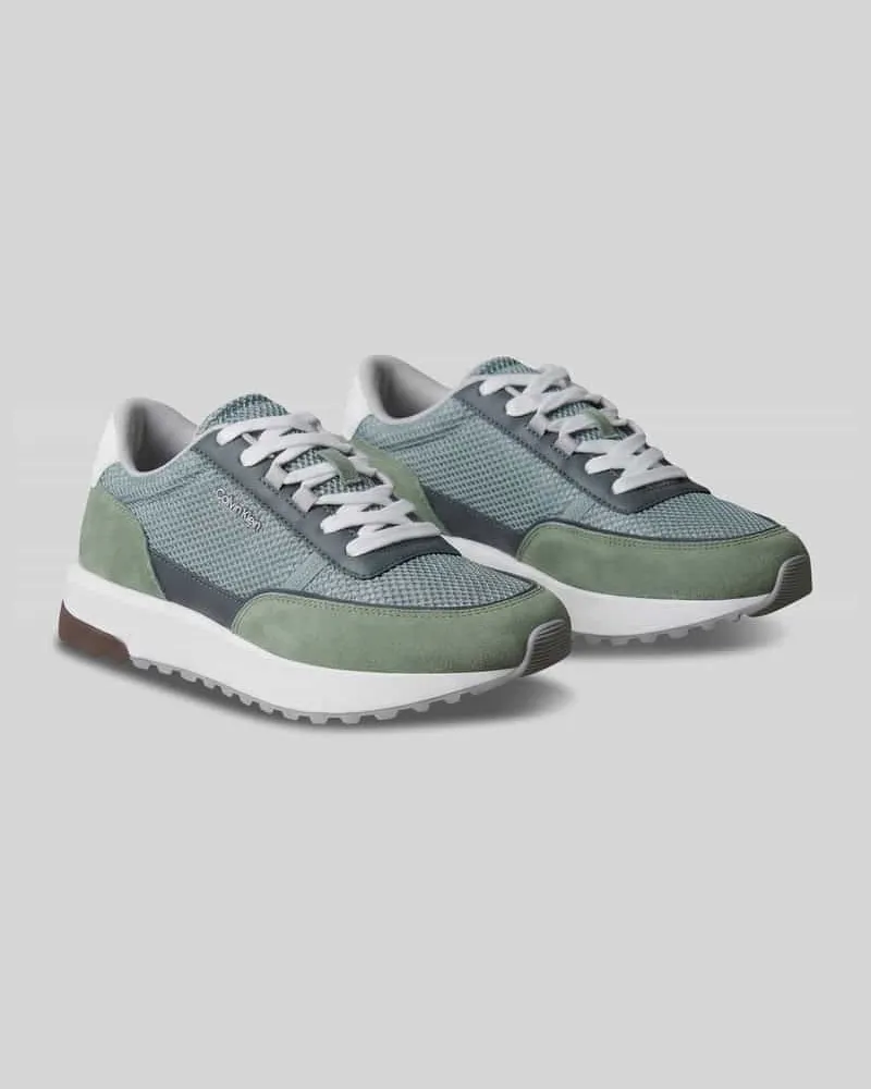 Calvin Klein Sneaker mit Logo-Applikation Hellgruen