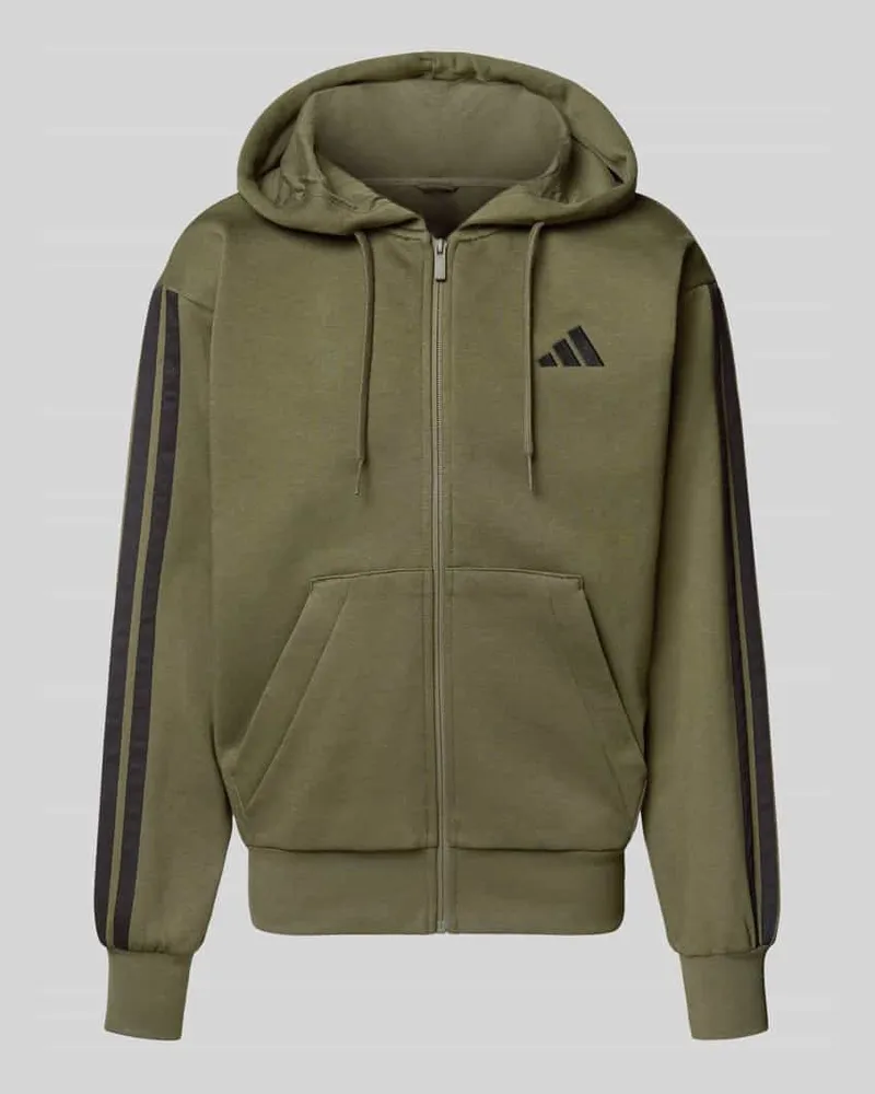adidas Sweatjacke mit Reißverschluss und Känguru-Tasche Oliv