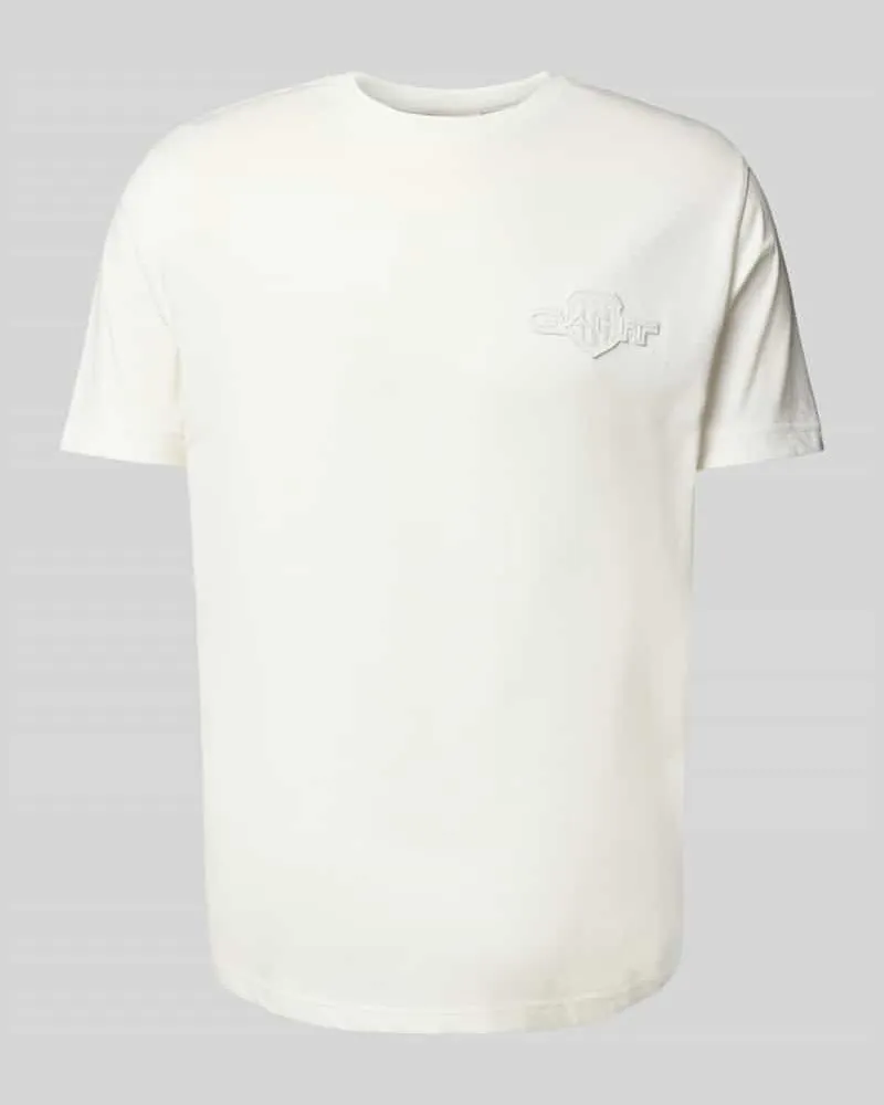 Gant Regular Fit T-Shirt mit Label-Stitching und Rundhalsausschnitt 