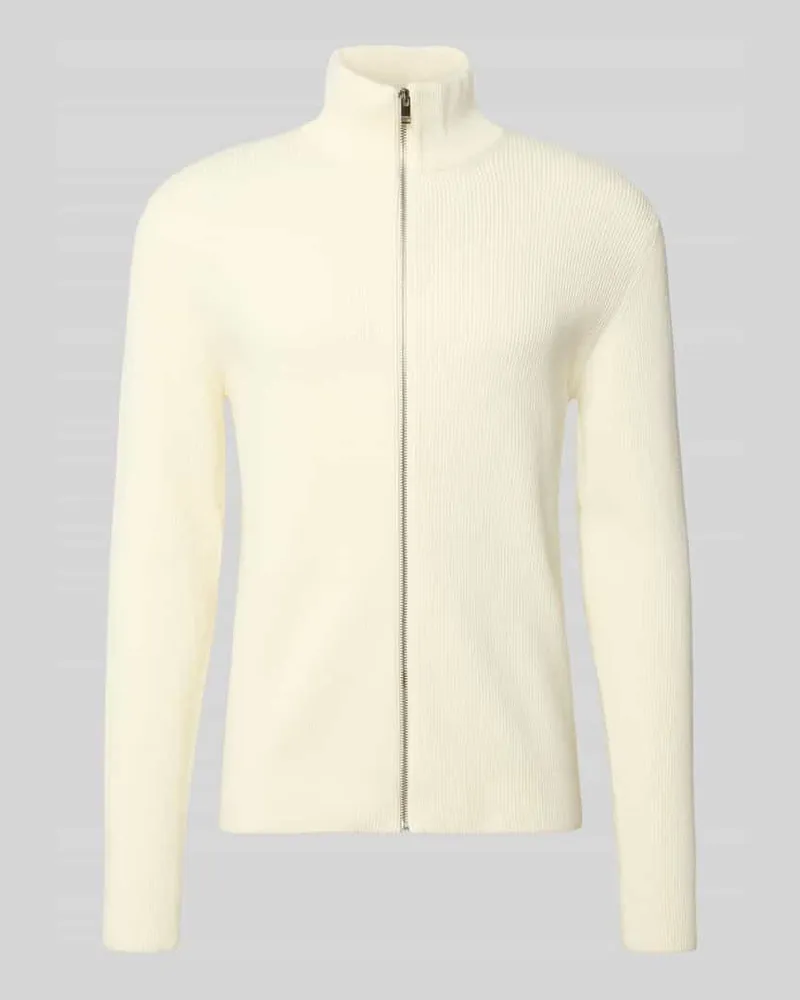 Lindbergh Strickjacke mit Reißverschluss Offwhite