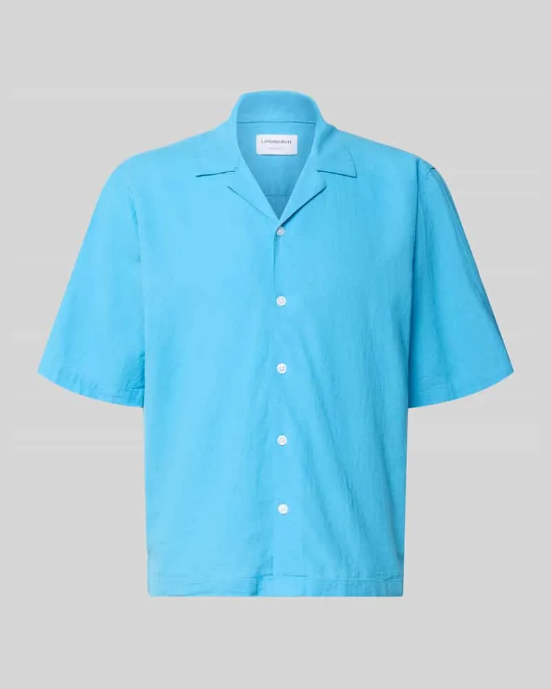 Lindbergh Cropped Freizeithemd aus Leinen-Baumwoll-Mix Ocean