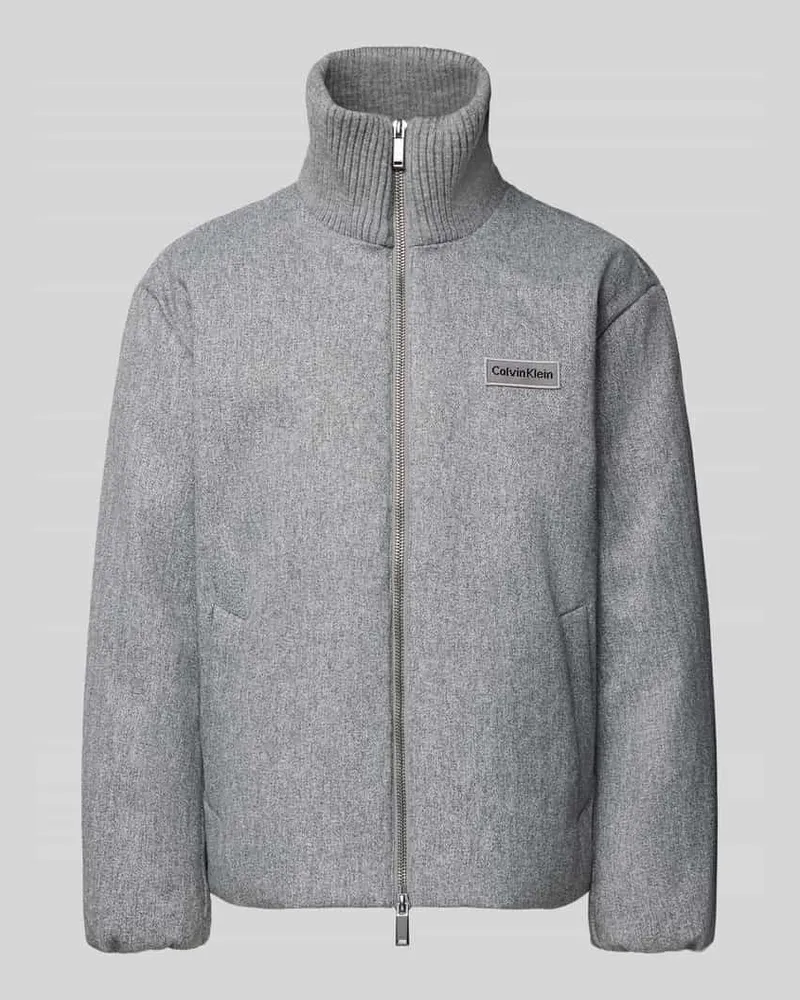 Calvin Klein Jacke mit Stehkragen und Zweiwege-Reißverschluss Mittelgrau