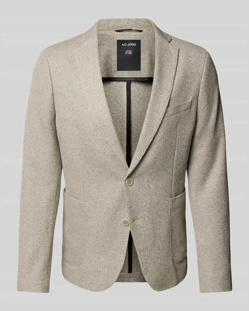 S.Oliver Slim Fit Anzugsakko aus meliertem Jersey Beige