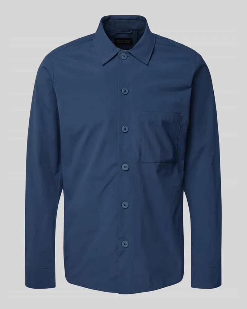 Christian Berg Regular Fit Hemdjacke mit Brusttasche Marine