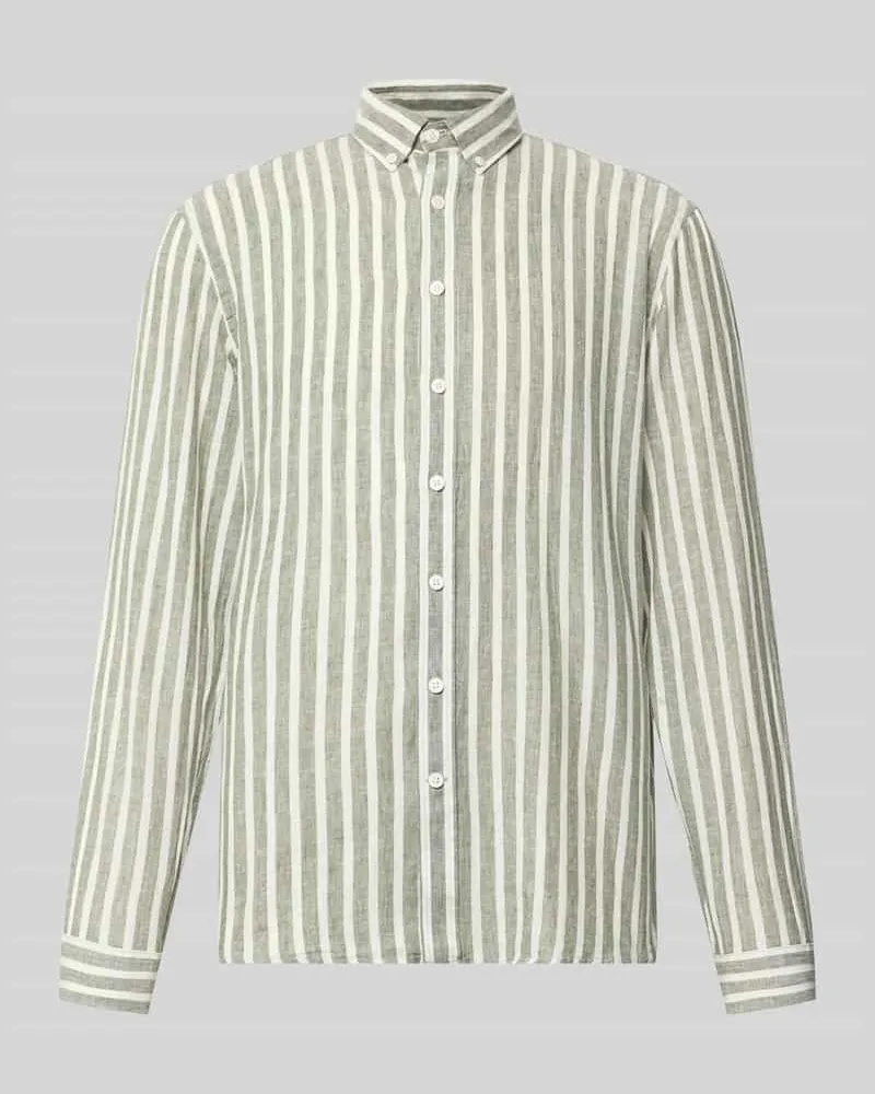 Lindbergh Relaxed Fit Freizeithemd mit Button-Down-Kragen Oliv
