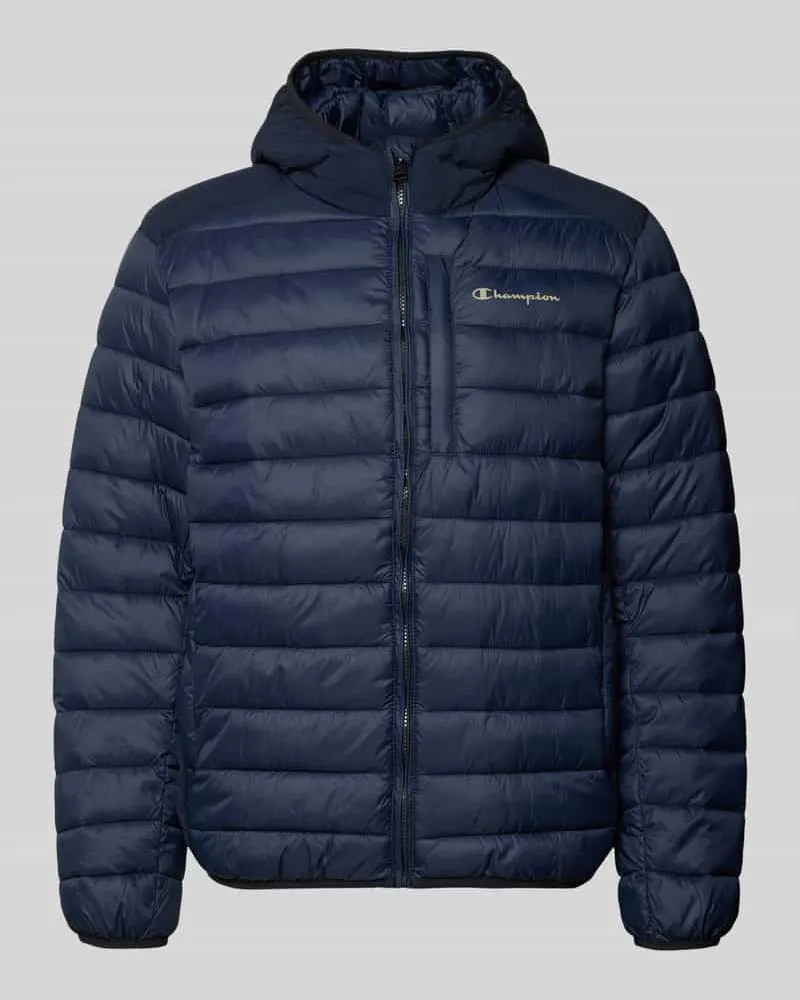 Champion Steppjacke mit Kapuze und Logo Marine