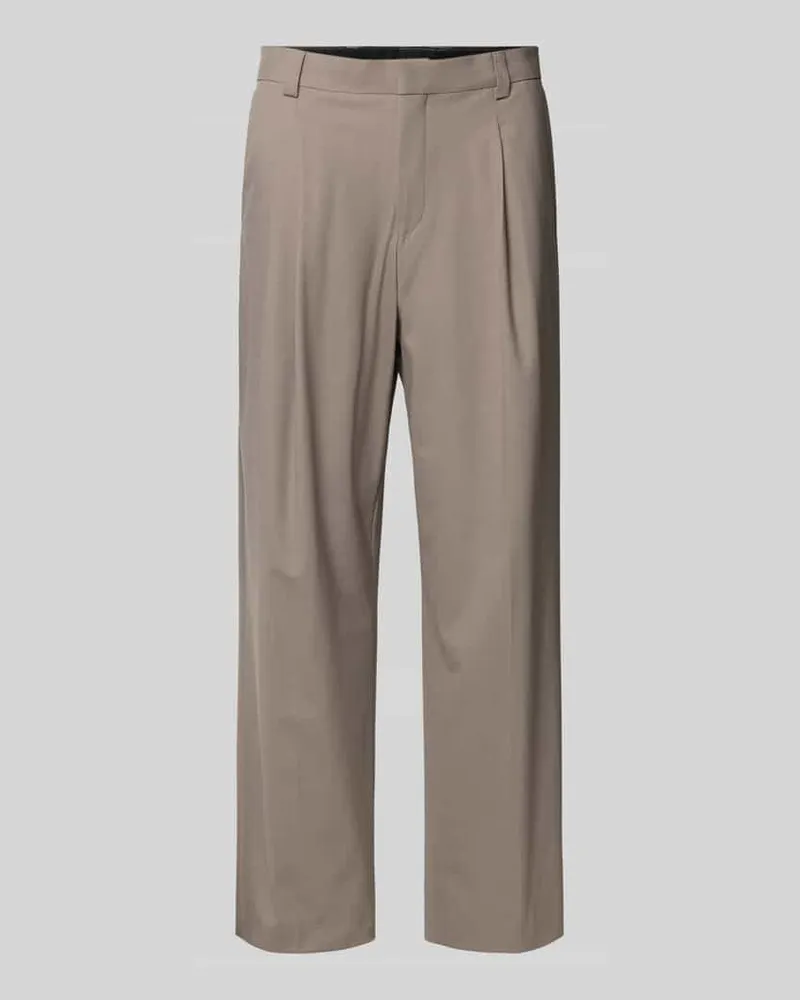 HUGO BOSS Straight Fit Hose aus Schurwoll-Mix Modell 'TONY Hellbraun