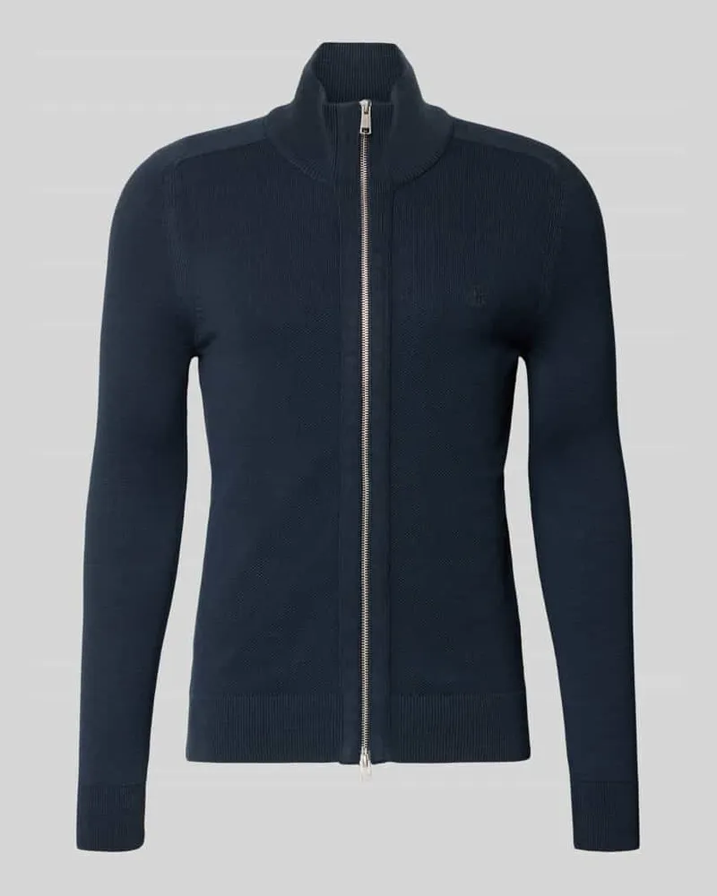 Marc O'Polo Regular Fit Strickjacke aus reiner Baumwolle Marine