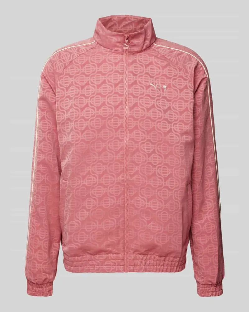 Puma Regular Fit Trainingsjacke mit Allover-Print Rot
