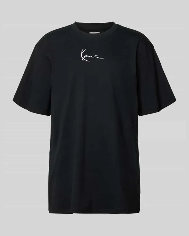Karl Kani T-Shirt mit Label-Stitching und Rundhalsausschnitt Black