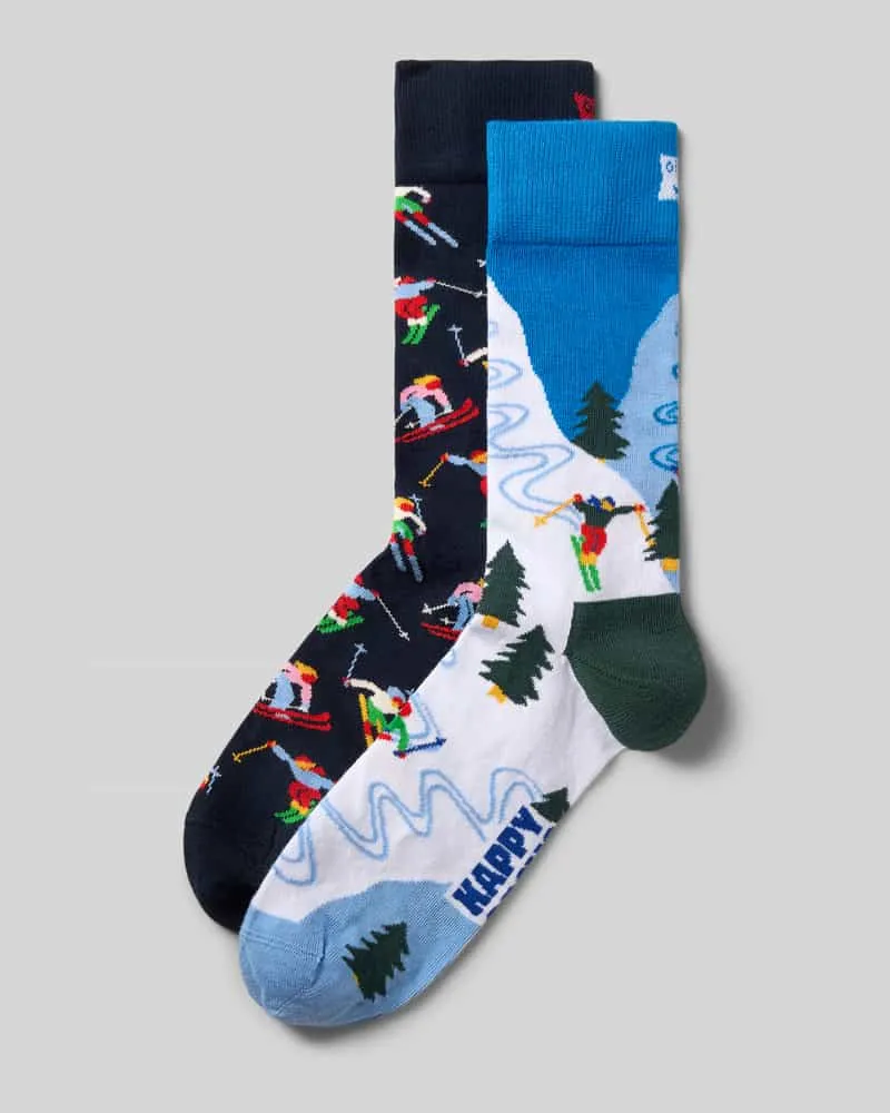 Happy Socks Socken aus elastischem Baumwoll-Mix Modell 'Winter Sports Weiss