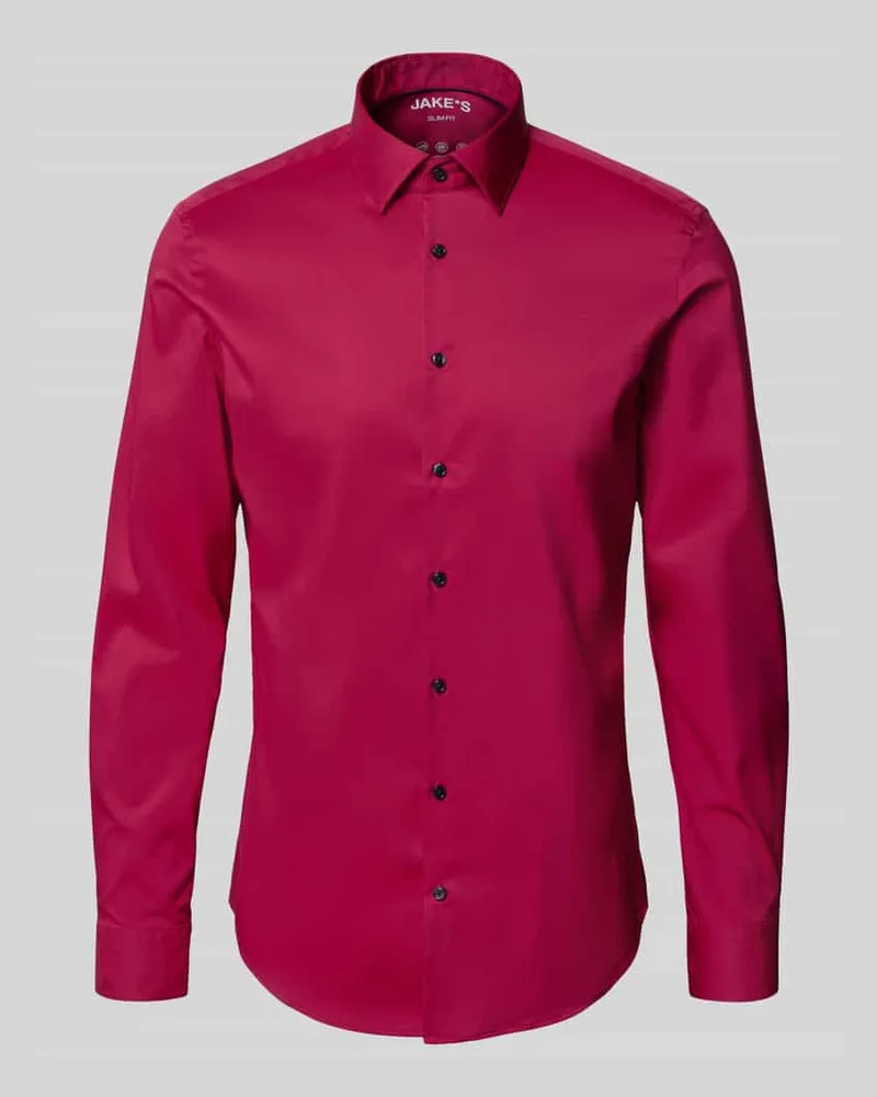 JAKE*S Slim Fit Business-Hemd mit Kentkragen 
