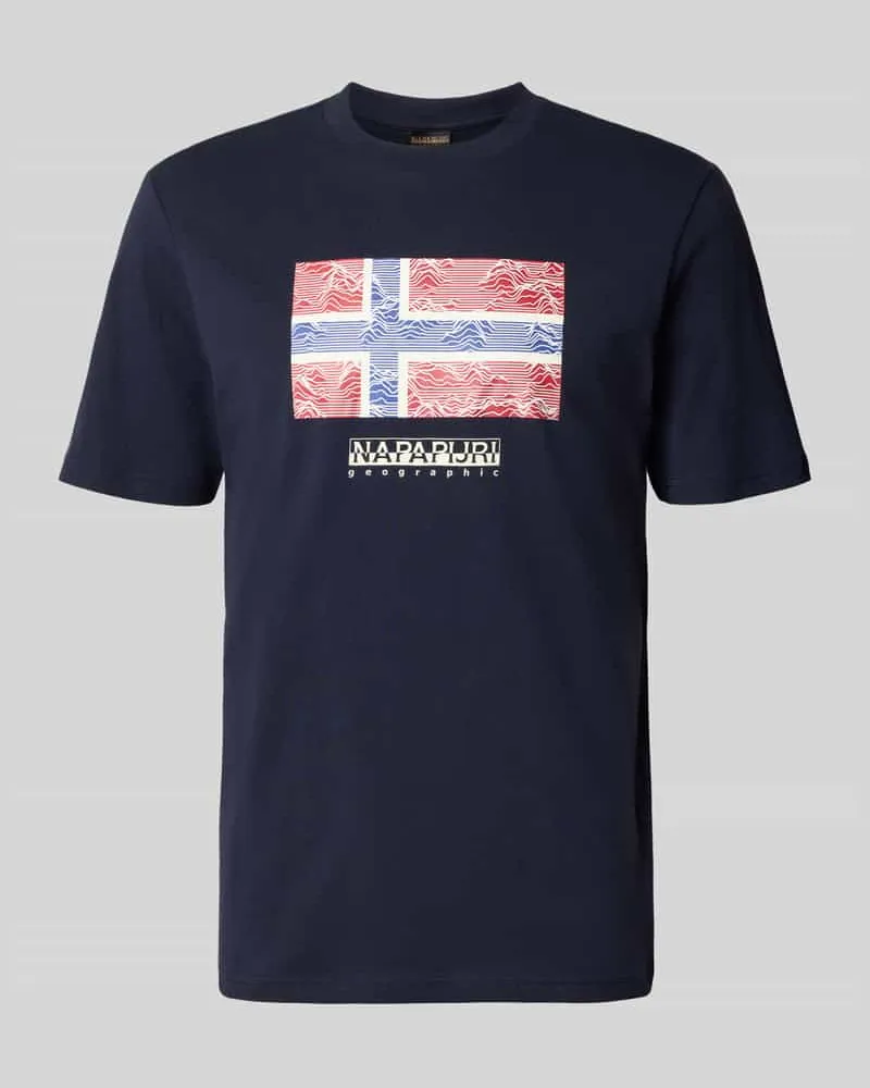 Napapijri T-Shirt mit Label-Print Modell 'DRAPEAU 